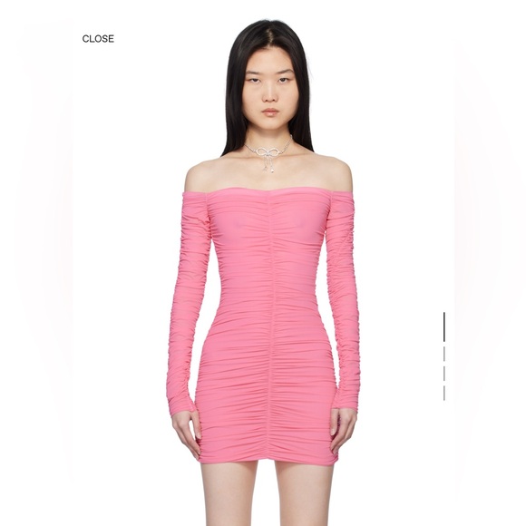 BLUMARINE Pink Ruched Minidress - Picture 1 of 6